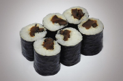 Shiitake mushroom maki with cream cheese and sesame seeds
